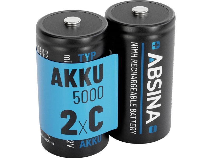 C-batteri R14 Absina NiMH 1.2 V 4500 2 stk