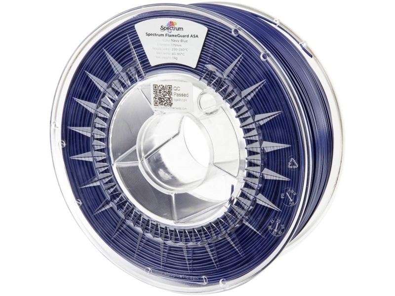 Spectrum Filaments 81568 Flameguard Asa 275 Filament Asa Flammehæmmende, Varmebestandig, Uv-Bestandig, Vejrbestandig 1.75 Mm 1000 G Navy Blue, Blå 1