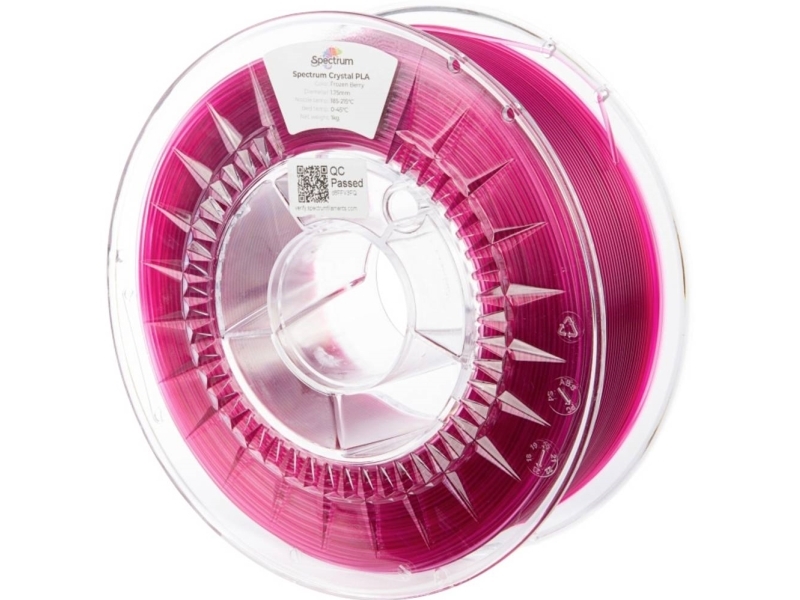 Spectrum Filaments 80886 Pla Crystal Filament Pla-Plast Forhøjet Extrusionsrate 1.75 Mm 1000 G Frozen Berry, Rød 1 Stk