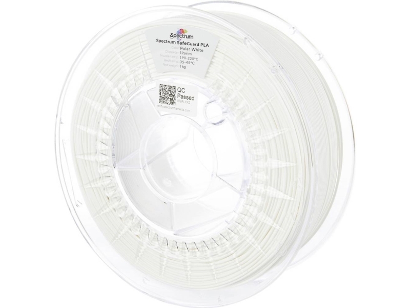 Spectrum Filaments 81555 Safeguard Pla Filament Pla-Plast Antibakteriel 1.75 Mm 1000 G Polar White, Hvid 1 Stk