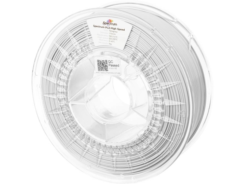 Spectrum Filaments 81068 Pla High Speed Filament Pla-Plast Highspeed Filament, Høj Grad Af Stivhed, Høj Grad Af Trækstyrke 1.75 Mm 1000 G Telegrey, G