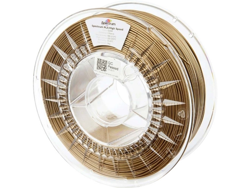 Spectrum Filaments 81065 Pla High Speed Filament Pla Kunststoff Highspeed Filament, Hohe Steifigkeit, Hohe Zugfestigkeit 1,75 Mm 1000 G Gold 1 Stück