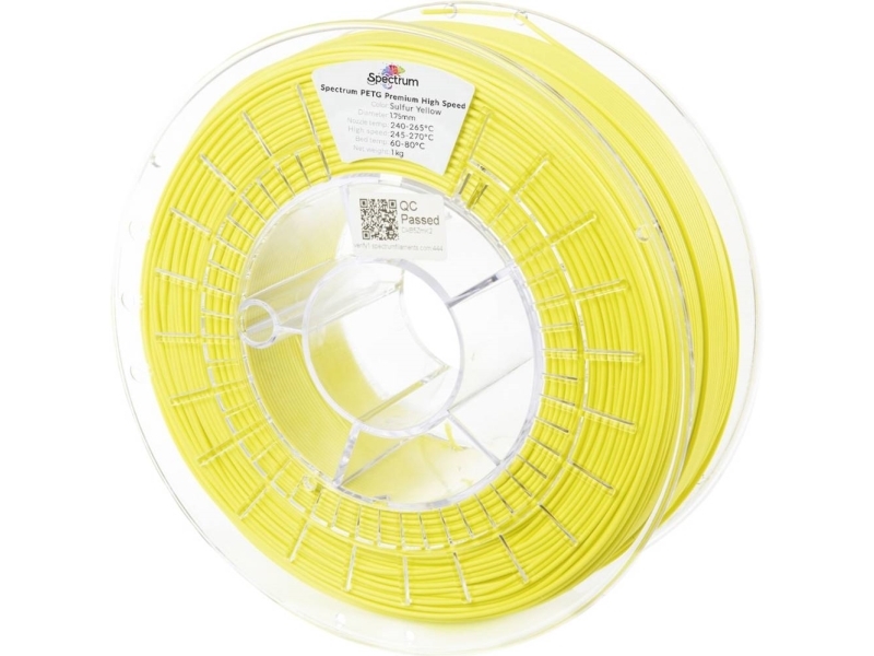 Spectrum Filaments 81547 Petg Premium High Speed Filament Petg Highspeed Filament, Chemikalienbeständig 1,75 Mm 1000 G Schwefelgelb, Gelb 1 Stück