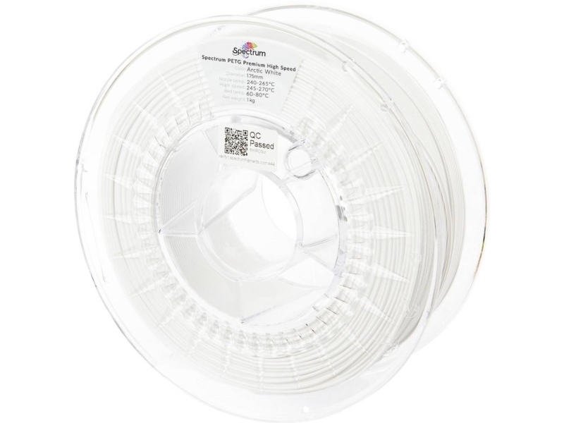 Spectrum Filaments 81538 Petg Premium High Speed Filament Petg Highspeed Filament, Kemisk Bestandig 1.75 Mm 1000 G Arctic White 1 Stk