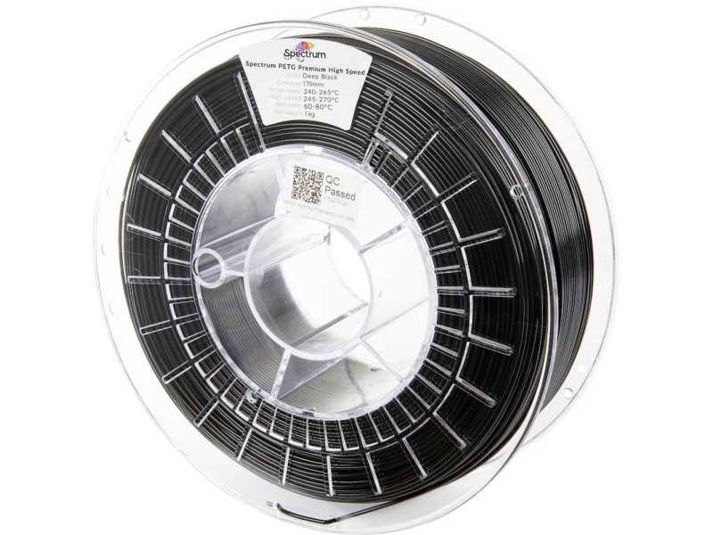 Spectrum Filaments 81537 Petg Premium High Speed Filament Petg Highspeed Filament, Kemisk Bestandig 1.75 Mm 1000 G Deep Black , Sort 1 Stk