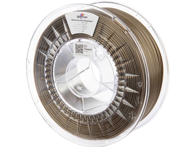 Spectrum Filaments 80850 Pla Premium Filament Pla-Plast Høj Grad Af Trækstyrke 1.75 Mm 1000 G Old Gold, Guld 1 Stk