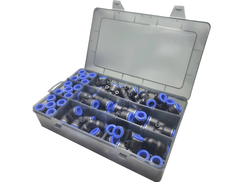 TRU COMPONENTS pneumatikkoppling TC-14109148 TC-fittingsats – 10 mm rör Ø: 10 mm 60 st | Komponenter - Pneumatik & Allfluidteknik - Tillbehör | GameStuff