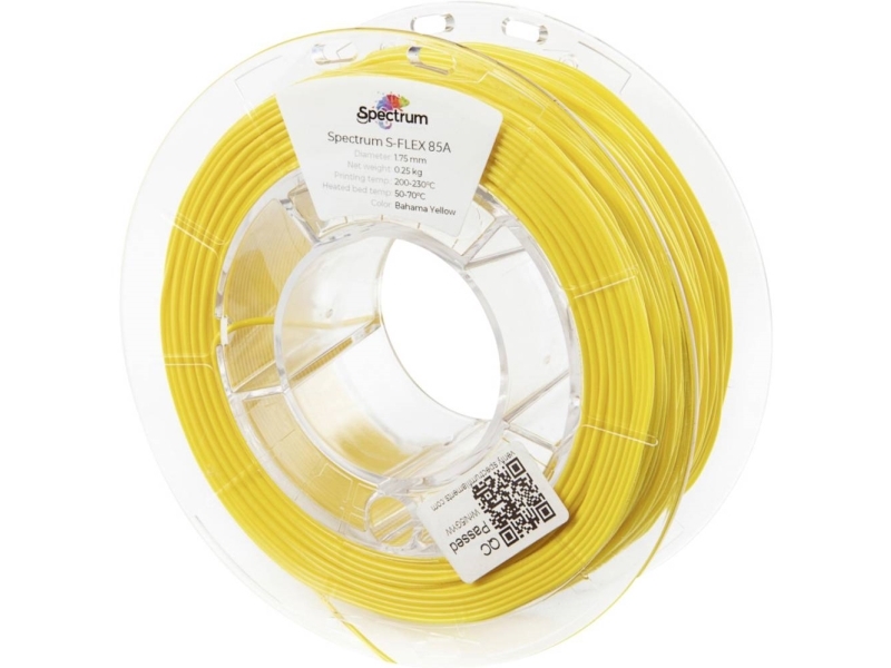 Spectrum Filaments 80565 S-Flex 85A Filament Fleksibelt Glødetråd Fleksibel, Kemisk Bestandig, Slagfast, Uden Trækkraft 1.75 Mm 250 G Bahama Yellow,