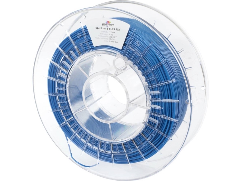 Spectrum Filaments 80577 S-Flex 85A Filament Fleksibelt Glødetråd Fleksibel, Kemisk Bestandig, Slagfast, Uden Trækkraft 1.75 Mm 500 G Pacific Blue, B
