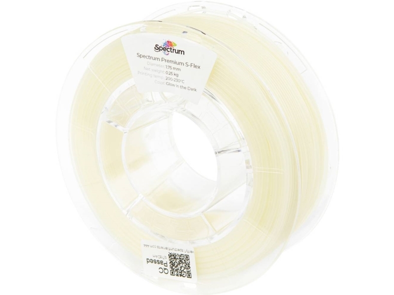 Spectrum Filaments 80469 S-Flex 90A Glow In The Dark Filament Fleksibelt Glødetråd Fleksibel, Kemisk Bestandig, Uden Trækkraft, Efterlysende 1.75 Mm