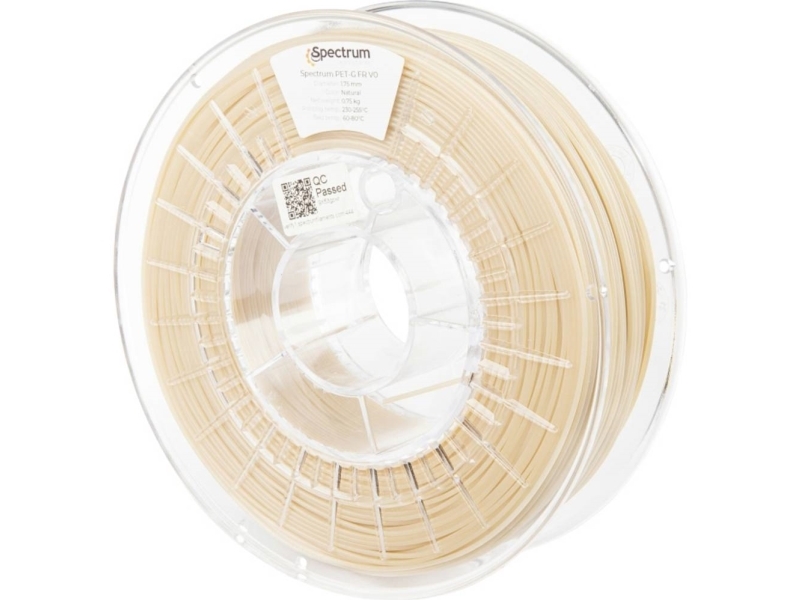 Spectrum Filaments 80553 Petg Fr V0 Filament Petg Flammehæmmende, Varmebestandig 1.75 Mm 750 G Natur 1 Stk