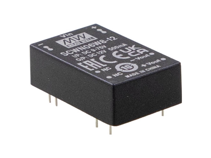MEAN WELL DCWN06W8-05 DC/DC-omvandlare 24 V till -5 V -0,500 A 6 W (1 st.) | DC - DC | GameStuff
