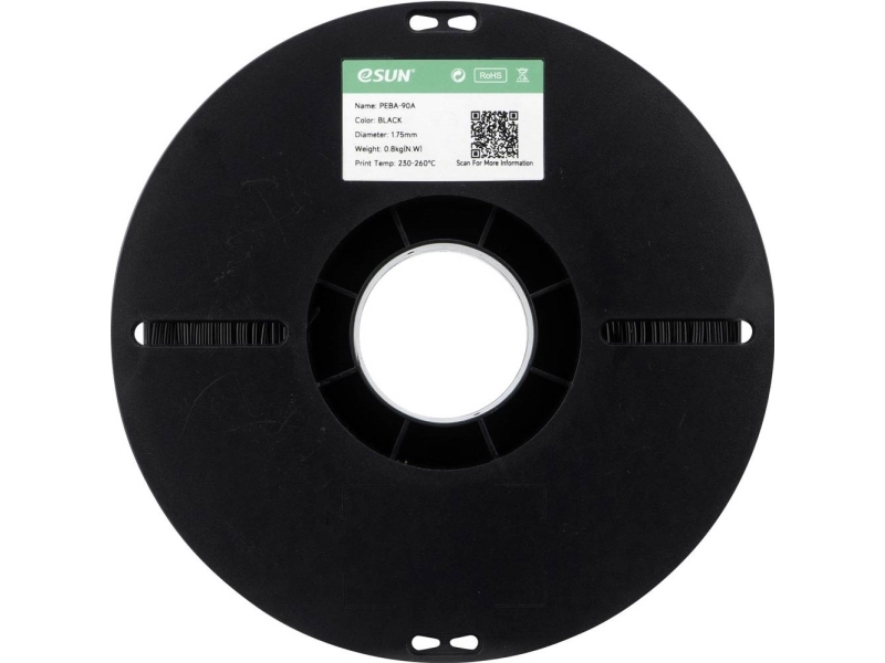 Esun Peba-90A Black Filament Peba Geringe Dichte, Highspeed Filament, Hohe Zugfestigkeit, Flexibel 1.75 Mm 1 Kg Schwarz 1 St. (Peba-90A Black)