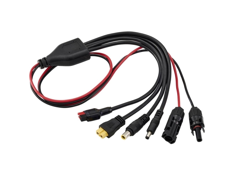 4-in-1 PV solar adapterikaapeli 5.5 x 2.1 mm / 7.9 x 0.9 mm, mini akkuliitäntä, XT60 TC-13805784 Musta TRU COMPONENTS Sisältö: 1 kpl