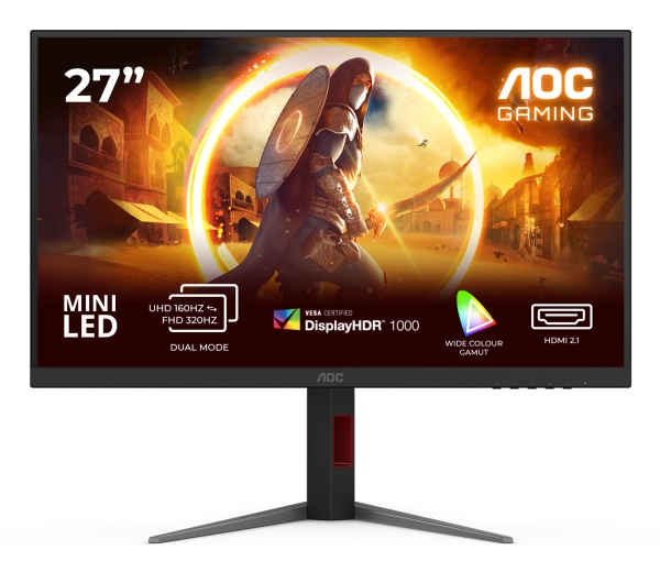 AOC G4 U27G4XM, 68,6 cm (27), 3840 x 2160 pixlar, 4K Ultra HD, LED, 1 ms, Svart, Röd | Spel - Bildskärmar & tillbehör - Bildskärmar | GameStuff