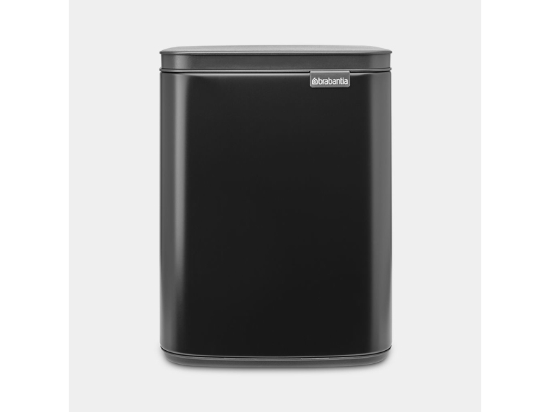 Brabantia Bo Waste Bin, 7 L, Rektangulær, Stål, Sort, Stål, Vejledning