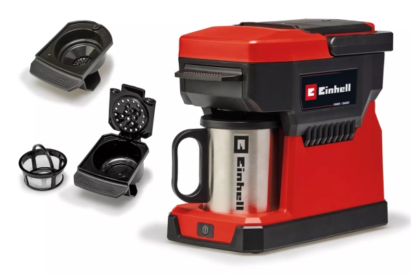 Einhell TE-CF 18 Li-Solo, Filter kaffemaskine, 0,24 L, Kaffekapsel, Sort, Rød - SOLO