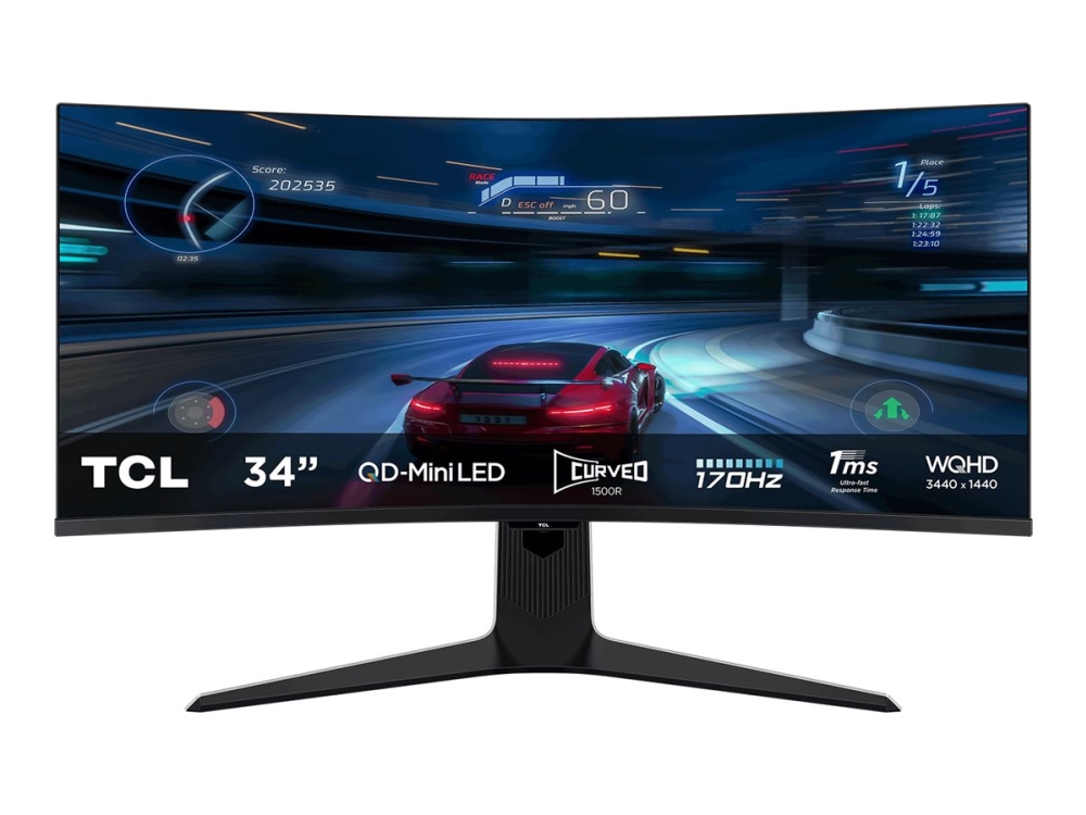 Tcl R83 34R83q, 94 Cm (37"), 3440 X 1440 Pixel, Led, 1 Ms, Schwarz, Weiß