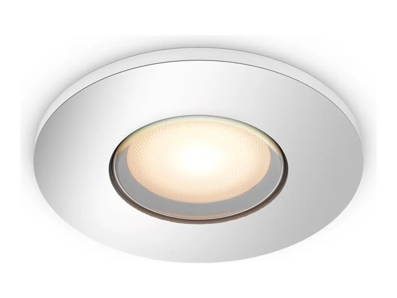 Philips Hue White Ambiance Adore Bathroom Recessed Downlight - Includes Gu10 Bulb - 70-Mm? Cutout Diameter - Fixed Head - Rated For Damp Locations