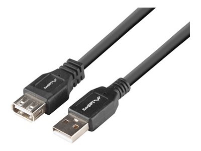 Lanberg - Usb Forlængerkabel - Usb (Han) Til Usb (Hun) - Usb 2.0 - 1.8 M - Sort