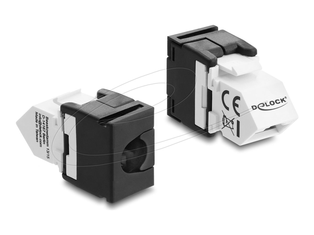 Delock 90936, Flach, Schwarz, Weiß, Rj-45, Lsa, Weiblich, Weiblich