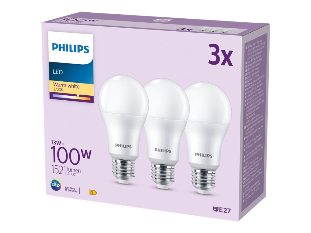 Philips Licht Led Eek E (A - G) E27 13 W = 100 W Warmweiß 3 St. - Bild 5