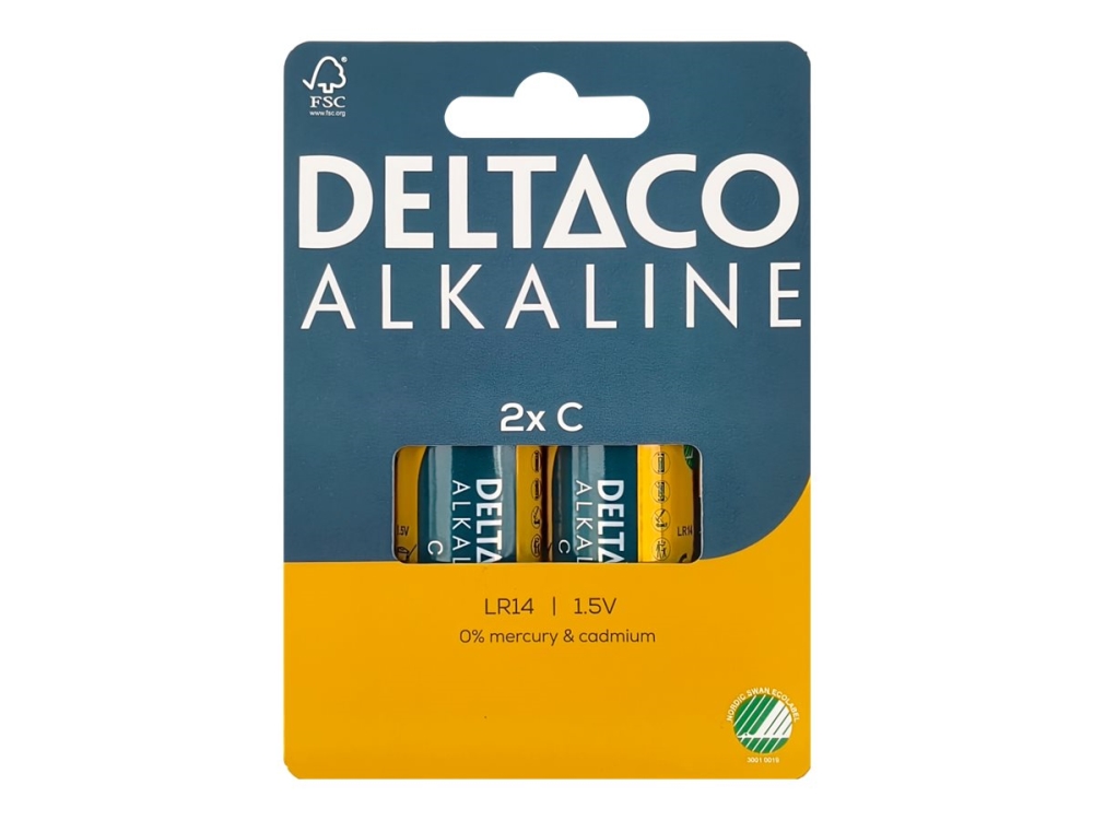 Deltaco - Batteri 2 X Lr14 / C Type - Alkalisk - 8400 Mah