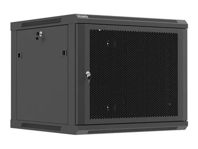 19" 9U 600X600 Wandeinbauschrank Schwarz Gelochte Tür Lanberg (Flatpack)