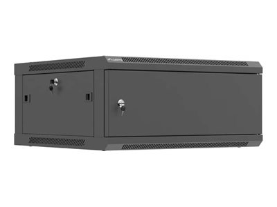 19" 4U 600X600 Schwarz Metalltür Lanberg Einbaurack (Flat Pack)
