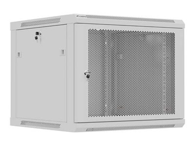 Lanberg WF01 Series - Rack kabinet - 600x600, flad pakke, med perforeret dør - vægmonterbar - grå, RAL7035 - 9U - 19