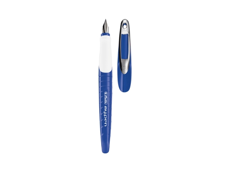 Herlitz My.Pen, Blå, Hvid, Påfyldningssystem Til Patron, Blå, Gummi, Rustfrit Stål, Blister