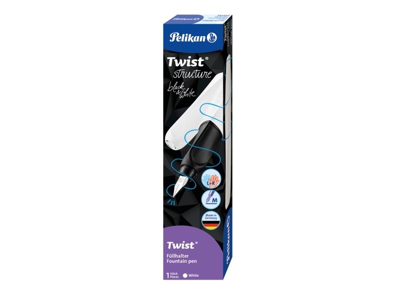 Pelikan 824620, Vit, Påfyllning med bläckpatronssystem, Blå, Medium, Ambidextrous, Tyskland | Skrivredskap - Kulspetspennor & Reservoarpennor - Reservoarpennor | GameStuff