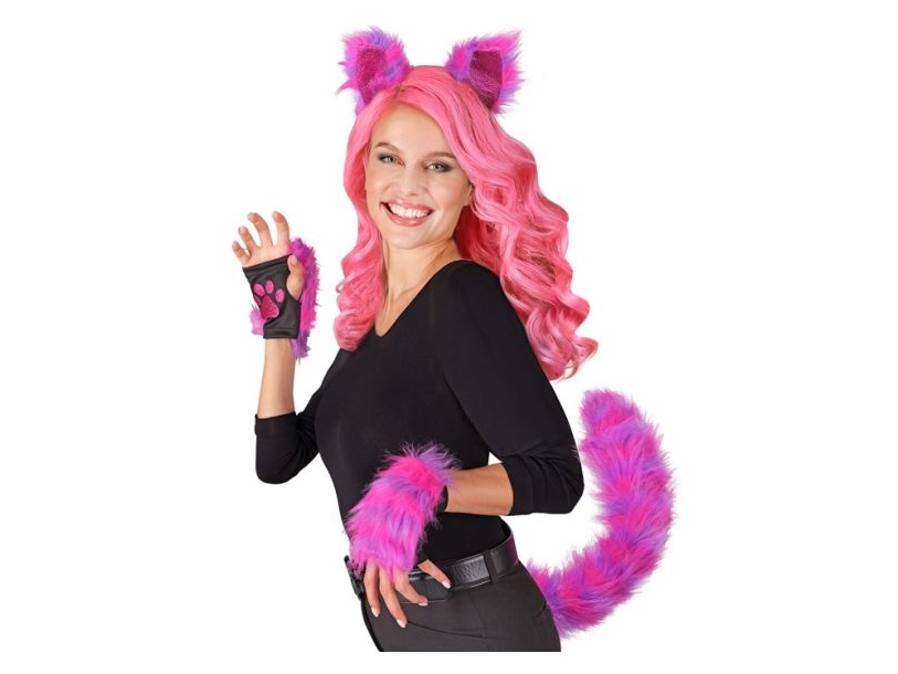 Neonpinkes Und Lila Katzen-Set