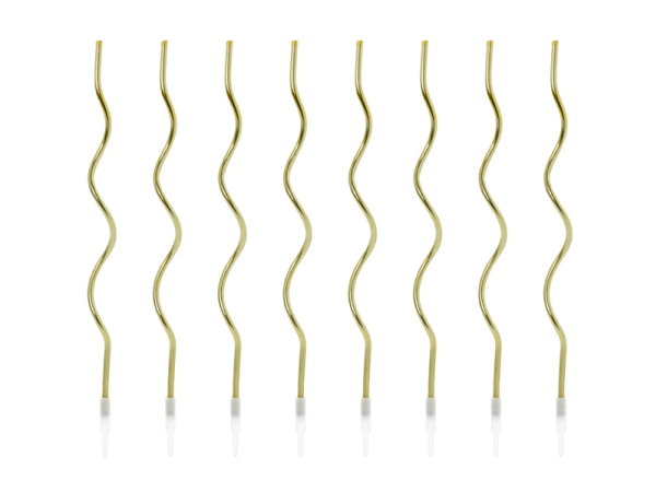 Party Deko Twisted Gold Geburtstagskerzen - 14 Cm - 8 Stück Universal