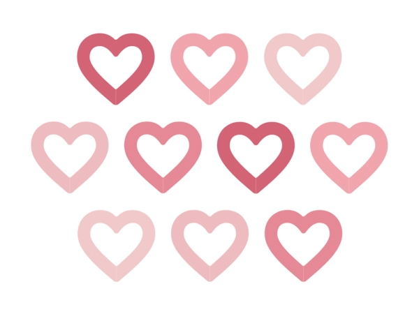 Partydeco Wsz10, Dekoration, Pink, Einfarbig, Universal, Herz (Form), 65 Mm