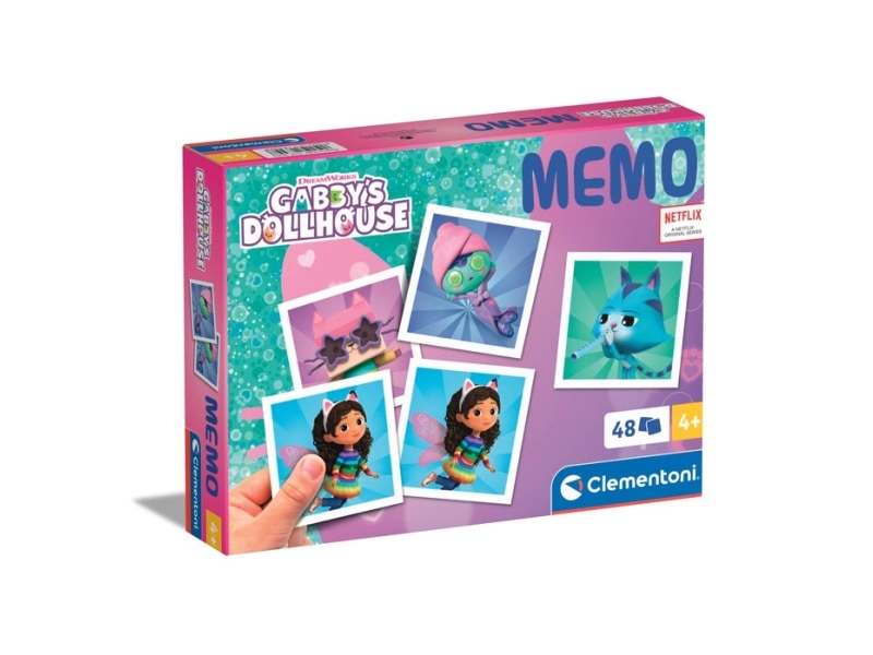 Clementoni Memo Pocket - Gabbys Dukkehus Vendespil - 48 Kort