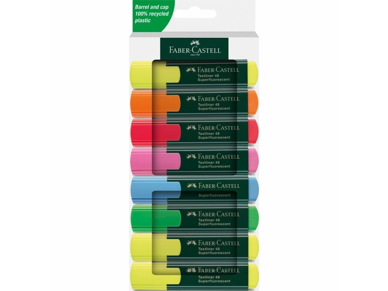 Faber-Castell 254848, 8 Stk, Forskellige Farver, 1 Mm, 5 Mm, Vandbaseret Blæk
