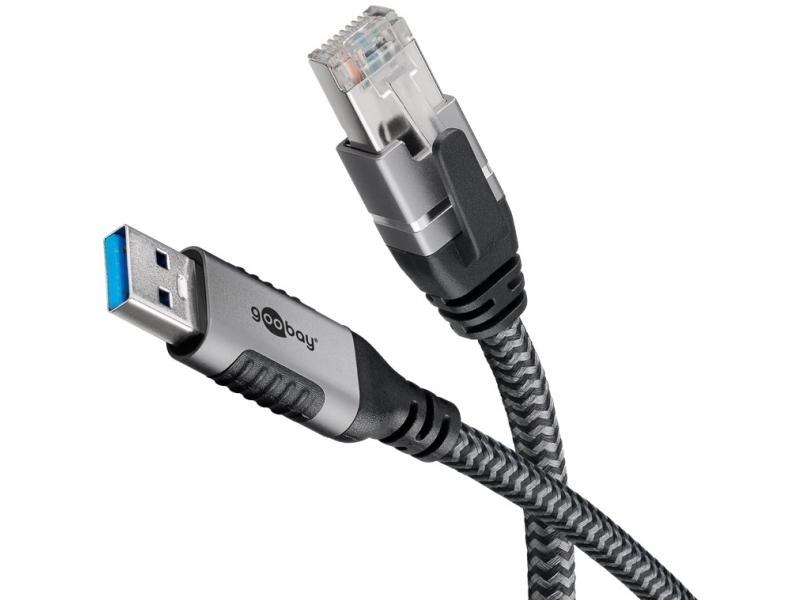 Goobay 70695, USB A, RJ-45, 15 m, Svart, Silver | Datortillbehör - Kablar & adaptrar - Adaptrar | GameStuff