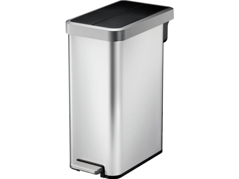 Treteimer, Eko Ecofly Ii, Stahl Matt, Edelstahl, 45 L, Mit Kunststoff-Inneneimer Und Soft Close