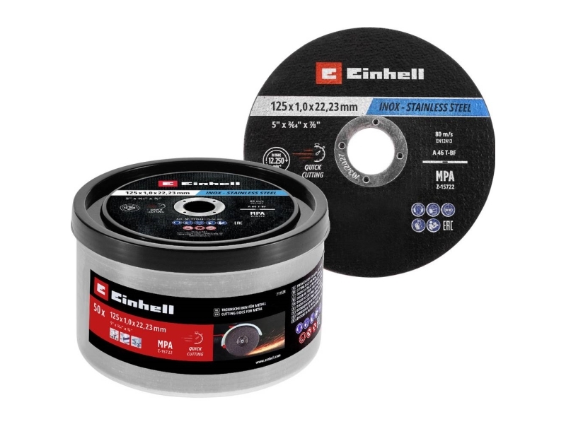 Einhell Trennscheibe Duenn O 125 X 1.0Mm 50 Stück Fuer Winkelschleifer (711528)