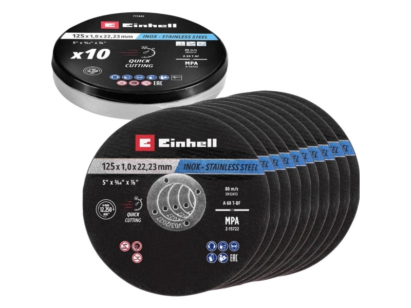 Einhell 711442 Skæreskiver-sæt 125 mm 22.23 mm 10 stk