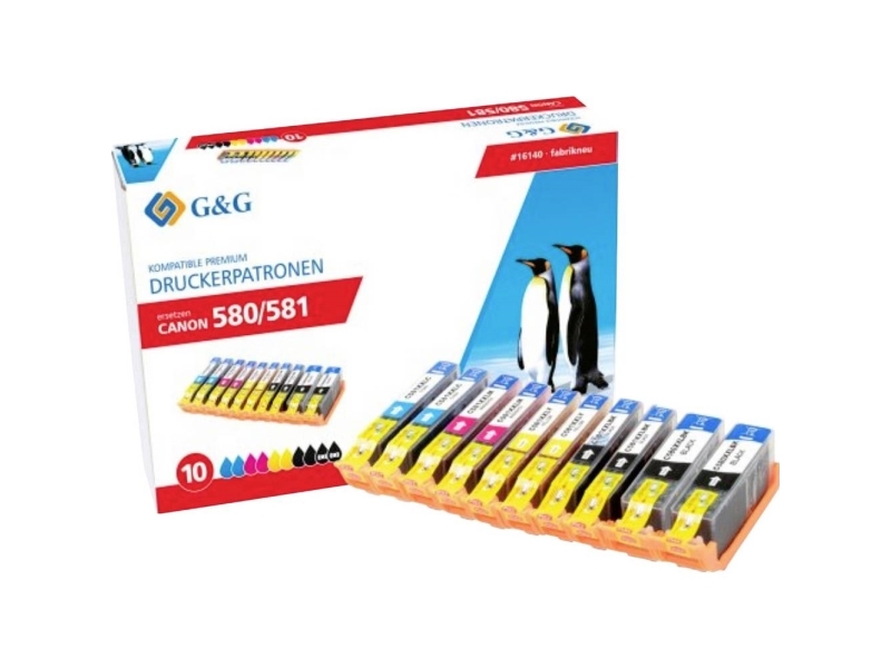 G&Ampg Xxl-Patronen 10Er Set Für Canon Pgi-580/ Cli-581