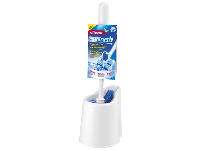 Vileda 125922, Toiletbørste & holder, Blå, Hvid, Polypropylen (PP), Polypropylen, PowerBrush, Klassisk