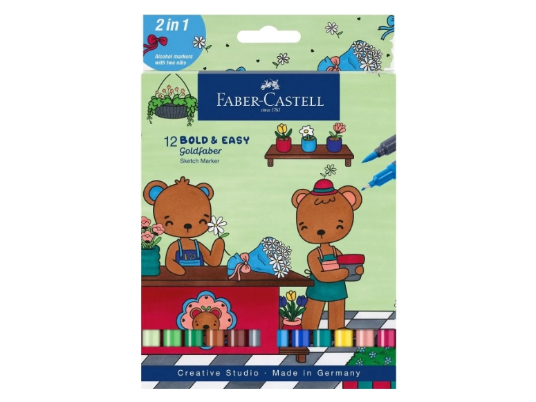 Faber-Castell 164815, 12 styck, Multifärg, Multifärg, Återvunnen plast, Alkoholbaserat bläck, Tyskland | Skrivredskap - Märkpennor - Whiteboard pennor | GameStuff