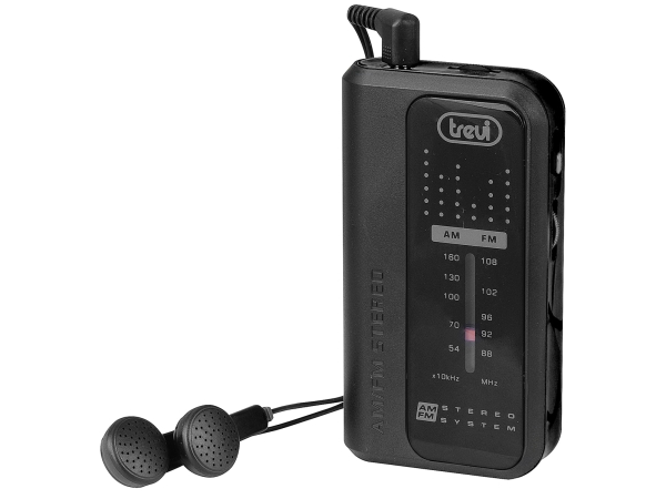 Trevi RA 738 FM, Bærbar, Analog, FM, 87,5 - 108 MHz, Sort, Dreje