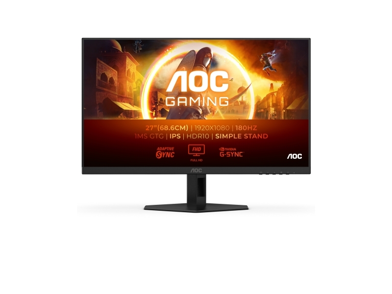 AOC 27G4XE, 68,6 cm (27), 1920 x 1080 pikseliä, Full HD, LCD, 1 ms, musta, Harmaa