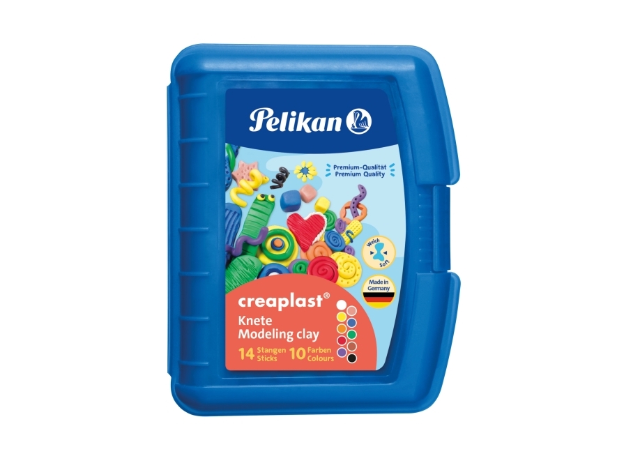Pelikan Kinderknete Creaplast 10 Farben Im Blauen Etui, 240G, Modellierton, Mehrfarbig, Kind, 14 Stück(E), Junge/Mädchen, 10 Farben