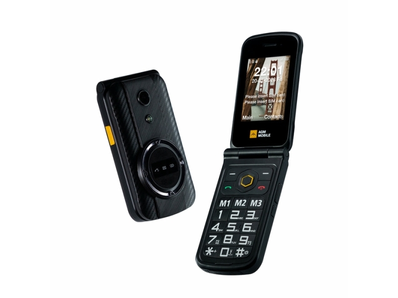 Agm M8 Flip, Vend, Dual Sim, 7,11 Cm (2.8"), 1500 Mah, Sort