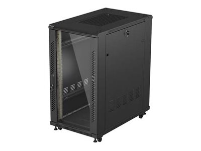 Lanberg 19" 22U 600X1000 Rackmountable Installationsschrank Schwarz Glas Tür (Flat Pack)