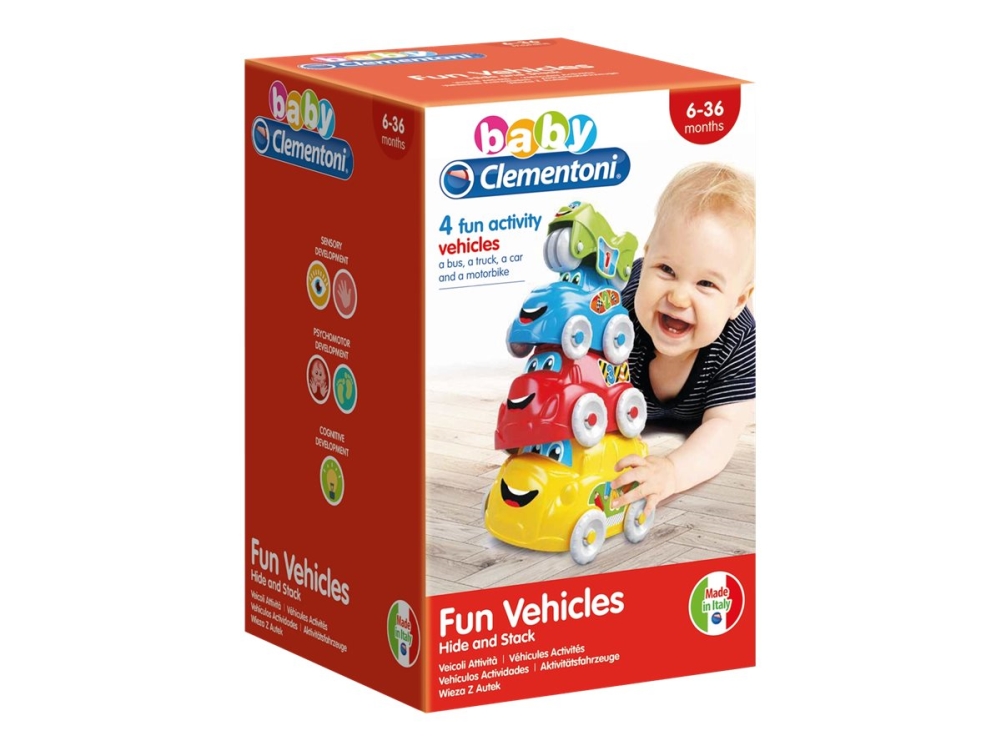 Clementoni Baby - Fun Vehicles Hide And Stack
